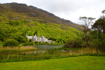 Kylemore Abbey - Kylemore Castle on Pollacapall Lough in Connemara in County Galway, Ireland 