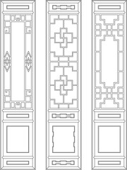 collection of vector designs, images of classic old doors, full of ornate patterns, background, traditional ethnic abstract floral illustrations