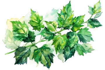 A beautiful painting of green leaves, perfect for nature themes
