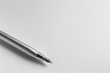 grey pen on white background with copy space