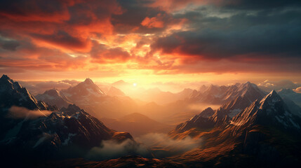 sunrise in the mountains