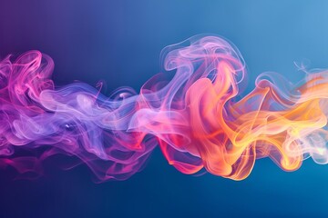 Colorful smoke on a blue background