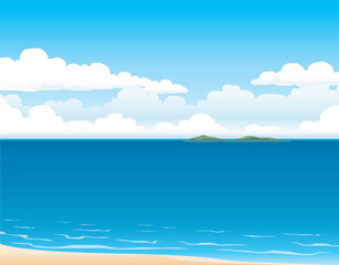 Fototapeta na wymiar blue sea during daytime vector draw background
