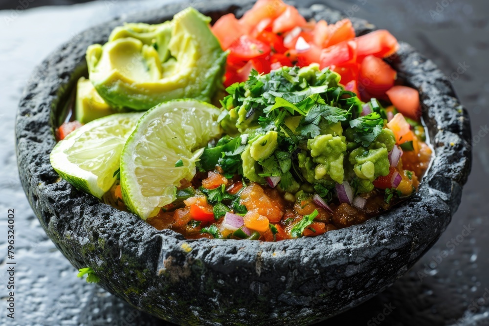 Poster various types of food in a bowl, versatile for multiple uses