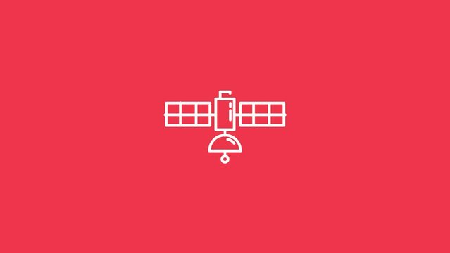 Satellite icon, communication satellite logo, space icon, telecoms icon,