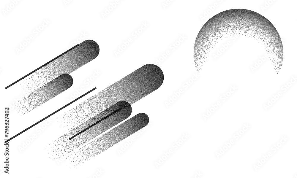 Poster design elements with points in the style of pointillism. abstract landing page.