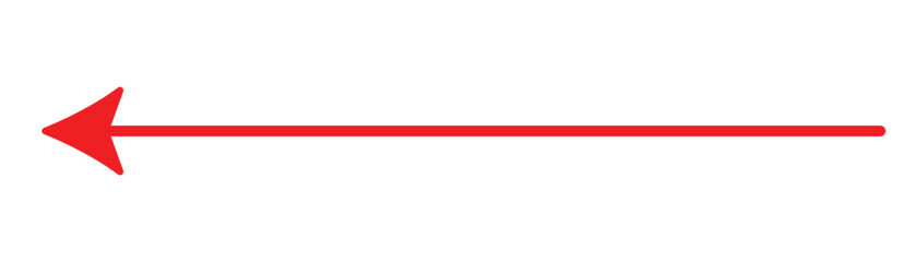 Red arrow icon on white background. flat style. Arrow icon for your web site design, logo, app, UI. arrow indicated the direction symbol. curved arrow sign. Long arrow. EPS 10.