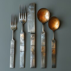 fork and spoon on table