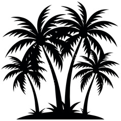 Fototapeta na wymiar Tropical Palms Tree - Vibrant Nature Icon