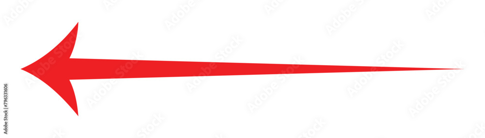 Poster red arrow icon isolated on white background. long arrow vector, icon. red horizontal arrow. straight