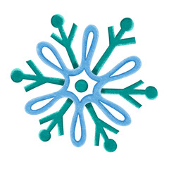 Snowflake hand drawn illustration in cartoon design