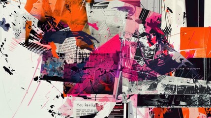 Fototapeta premium Abstract Digital Art Collage with Dynamic Splashes and Urban Elements