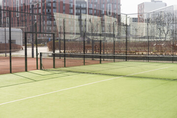 Beautiful tennis court on sunny day - 796336686