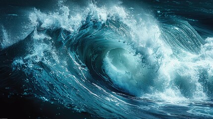 Dynamic ocean wave. High resolution action shot of a sea wave with foam . World Oceans Day