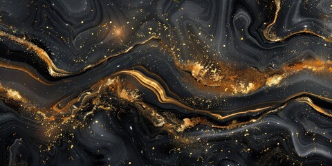 Black and gold marble abstract design. Luxury pattern for wallpaper
