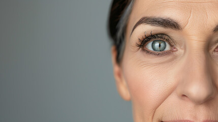 Close-up portrait of a woman in the middle of her age. 