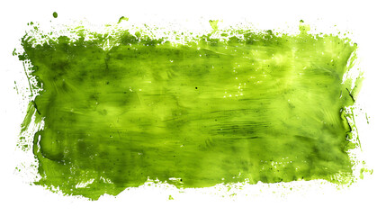 Thick green watercolor paint blob isolated on transparent PNG background