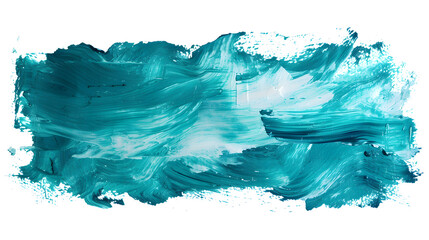 Thick pastel blue acrylic oil brush stroke isolated on transparent PNG background