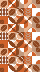 Geometric pattern design coffee orange color seamless pattern for packaging banner poster card flyer vector pattern design elements.