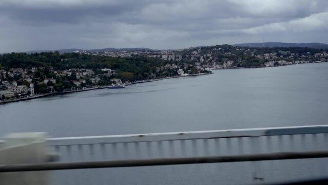 View of Emirgan & Kanlica from Istanbul FSM Bridge by Car