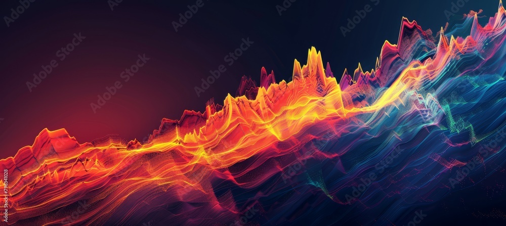 Aufkleber abstract graph data. finance economy market visualization. generative ai technology.