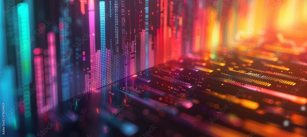 Poster Digital space with colorful vibrant color. Generative AI technology.	
