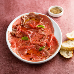 Homemade beef carpaccio