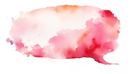 Abstract watercolor splash speech bubble in pink and blue tones, ideal for romantic messages and Valentine's Day designs