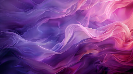 Obraz premium Abstract flowing fabric waves, purple and pink gradient, ethereal and soft