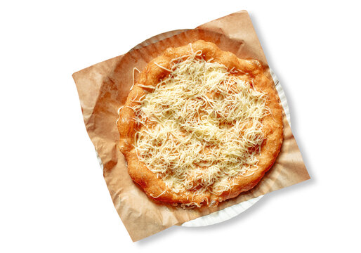 Langos Hungarian food cut out