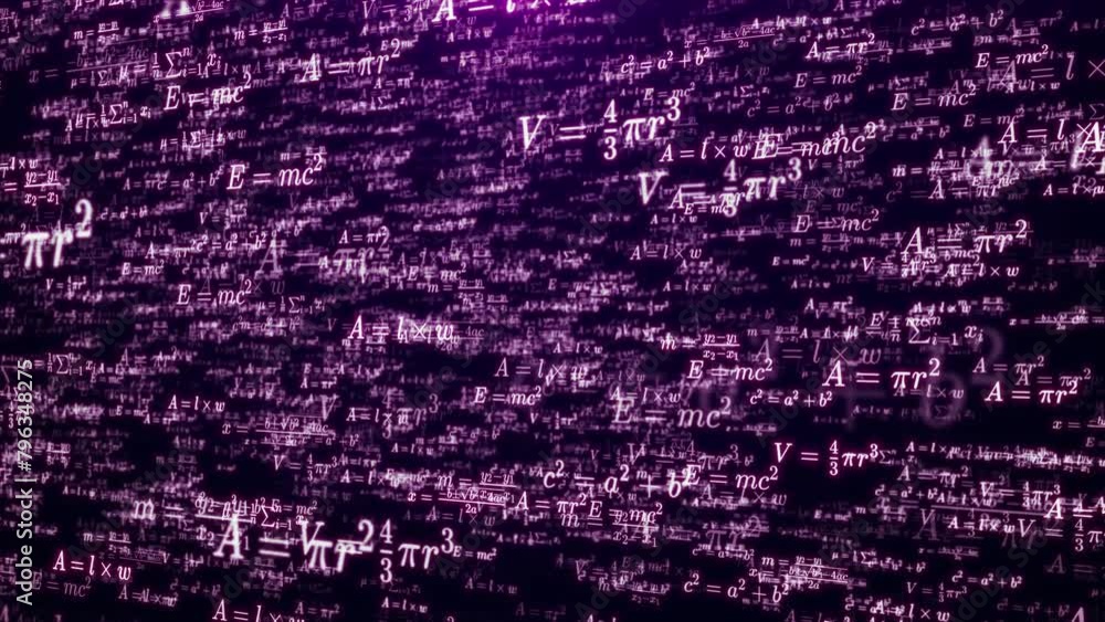 Aufkleber abstract mathematical formulas animation background