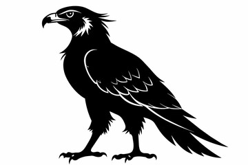 Oriental honey buzzard black silhouette vector.