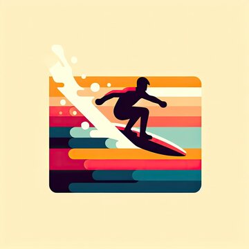 the surfers illustration in Generative AI.