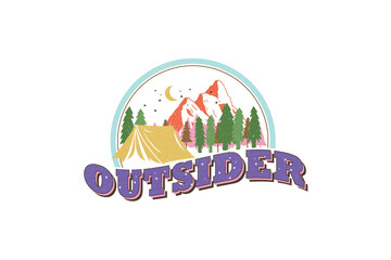 Vintage outdoor life sublimation Design, Outsider