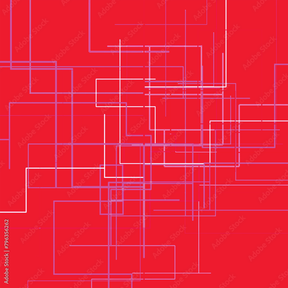 Poster abstract lines on a red background. digital geometric background. colorful polygonal space. technolo
