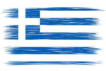 brush flag greece transparent background, greece brush watercolour flag design template element PNG file greece flag