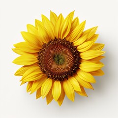 a yellow sunflower with a black center