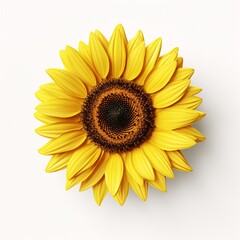 a yellow sunflower with black center