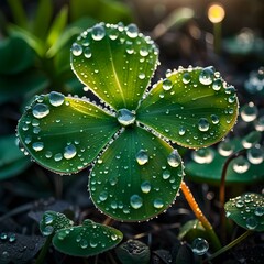 Dew drops on Shamrock