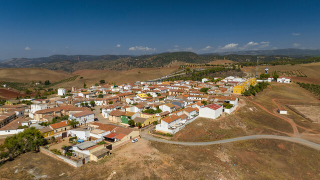 Aerial view of the town of Las Navas de Tolosa (Ja&eacute;n, Andalusia, Spain)