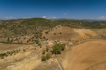 Abandoned surroundings of the Castillo mine, in Las Navas de Tolosa, in La Carolina (Jaén, Andalusia, Spain)