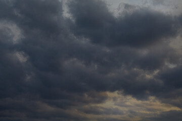 Dark sky with clearings, dramatic sky horizon, sky before the storm, impending storm