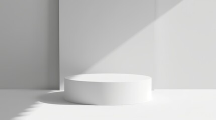 3D rendering of a simple podium against a white background, designed for minimalist product presentations