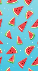 a pattern of watermelon slices
