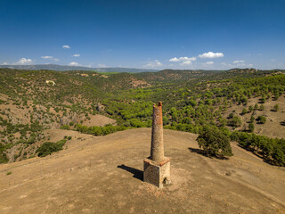 Abandoned surroundings of the Castillo mine, in Las Navas de Tolosa, in La Carolina (Jaén, Andalusia, Spain)