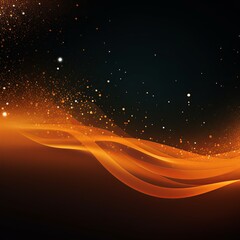 Fototapeta na wymiar Orange banner dark bokeh particles glitter awards dust gradient abstract background. Futuristic glittering in space on orange background blank empty with copy space 