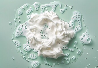 a white foam on a green surface