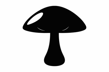 Mushroom black silhouette vector white background.