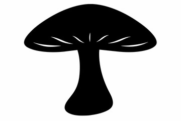 Mushroom black silhouette vector white background.
