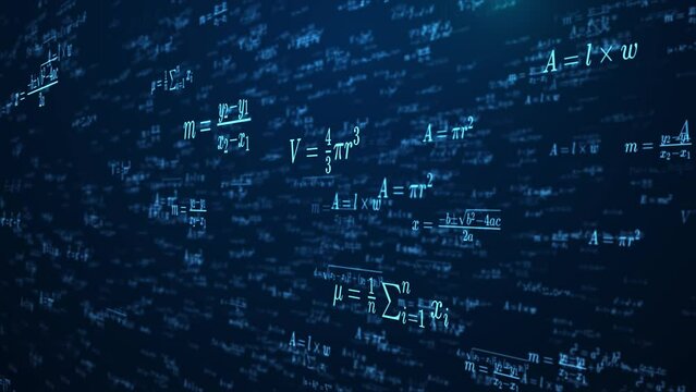 Abstract Mathematical Formulas Animation Background